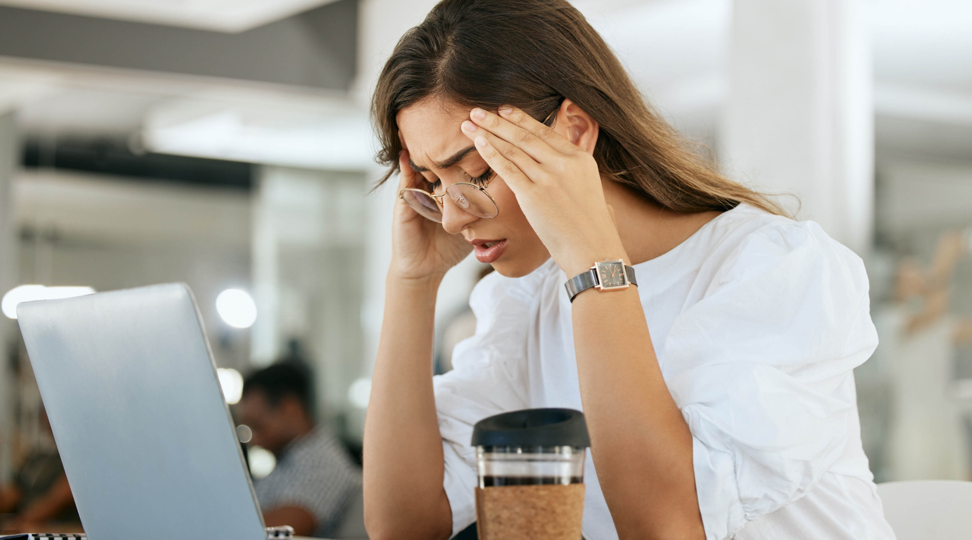 Woman mentally fatigued