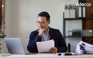 Office worker streamlining the HR process