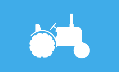 Tractor Ventures logo, white on blue