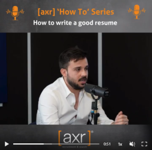 [axr] poedcast: How to write a good resume