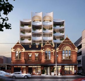 The former bluestone church and Sunday school hall at 145 – 151 High Street Prahran will be transformed into private residences under the Gurner club concept.