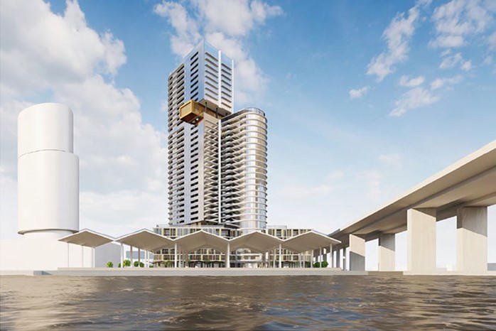 The City of Melbourne has approved plans for a $152 million apartment tower at the foot of the Bolte Bridge.