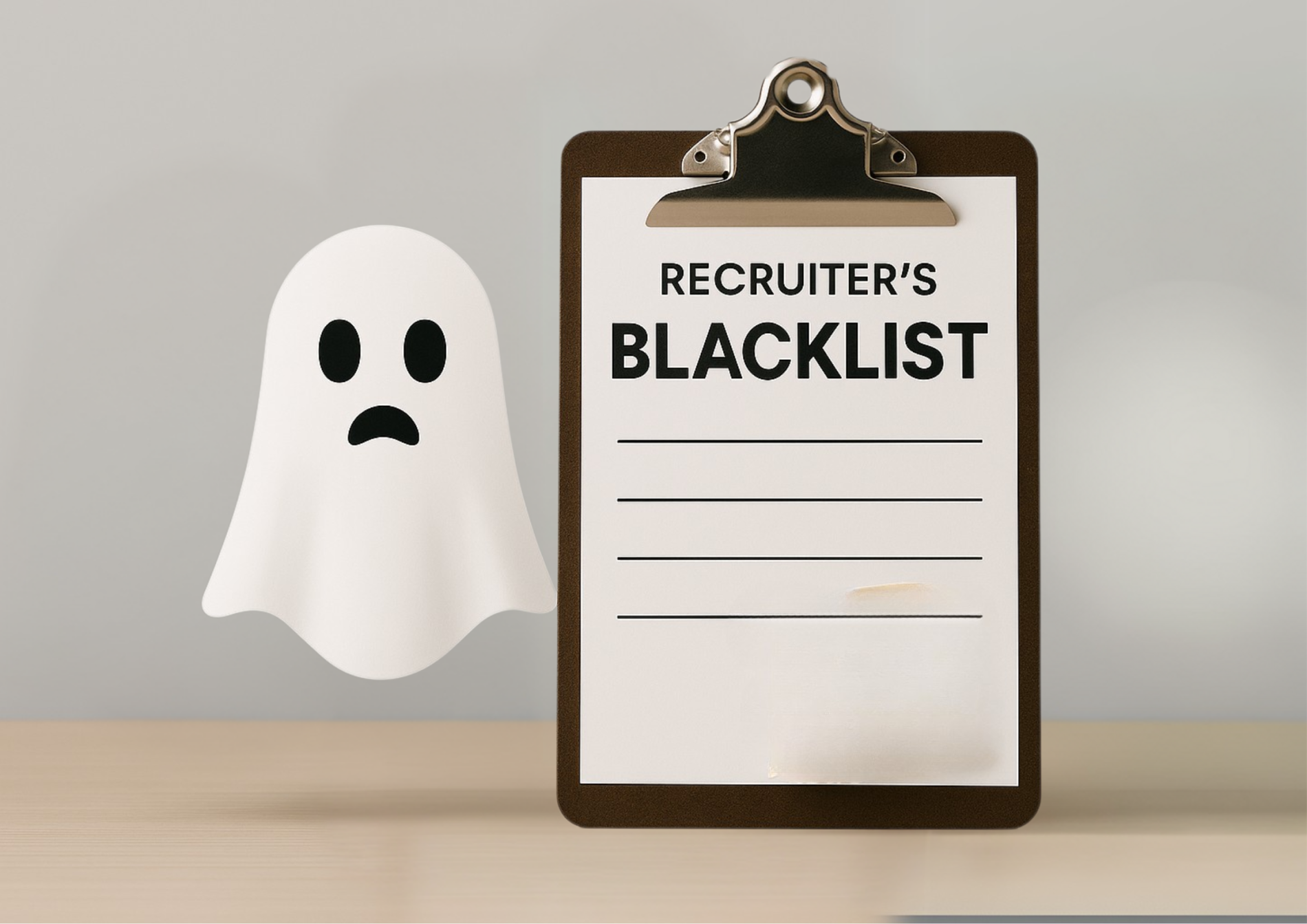 Recruiter’s blacklist clipboard illustration