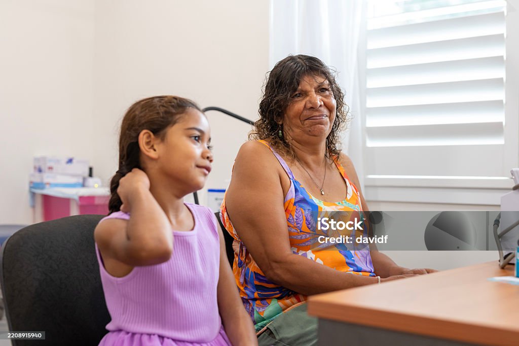 Australian Aboriginal Girl Visiting the Doctor