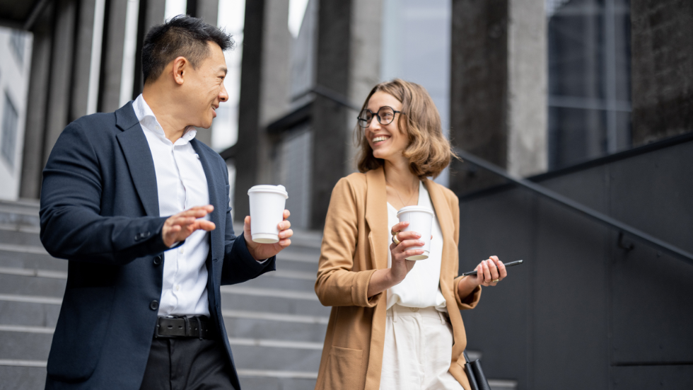 Candidates having coffee