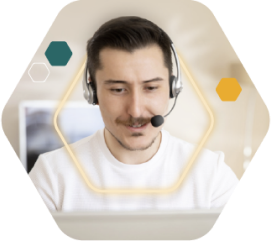 customer service staffing solution - man in a call centre