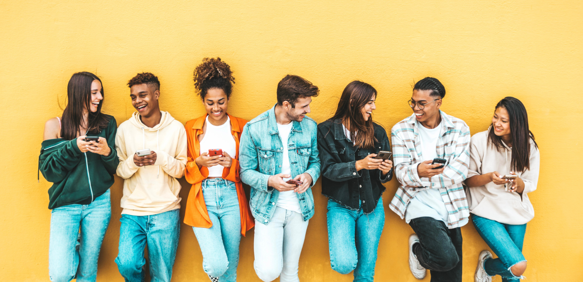 Group of people holding cellphone