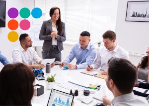 group of people in a meeting