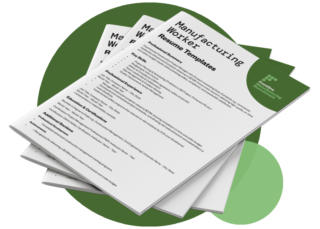 Frontline Manufacturing Resume Template