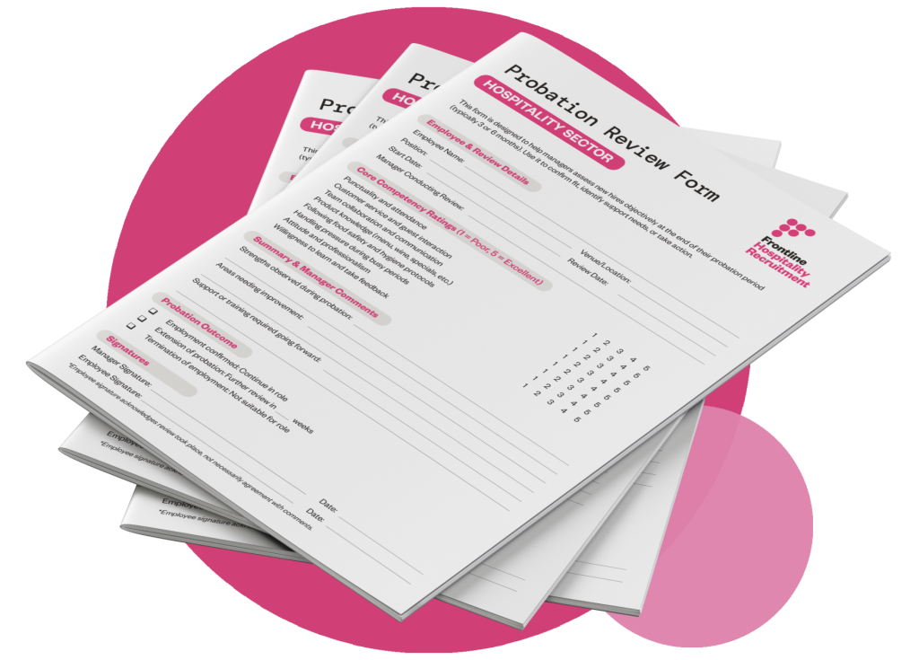 Hospitality Probation Review Form