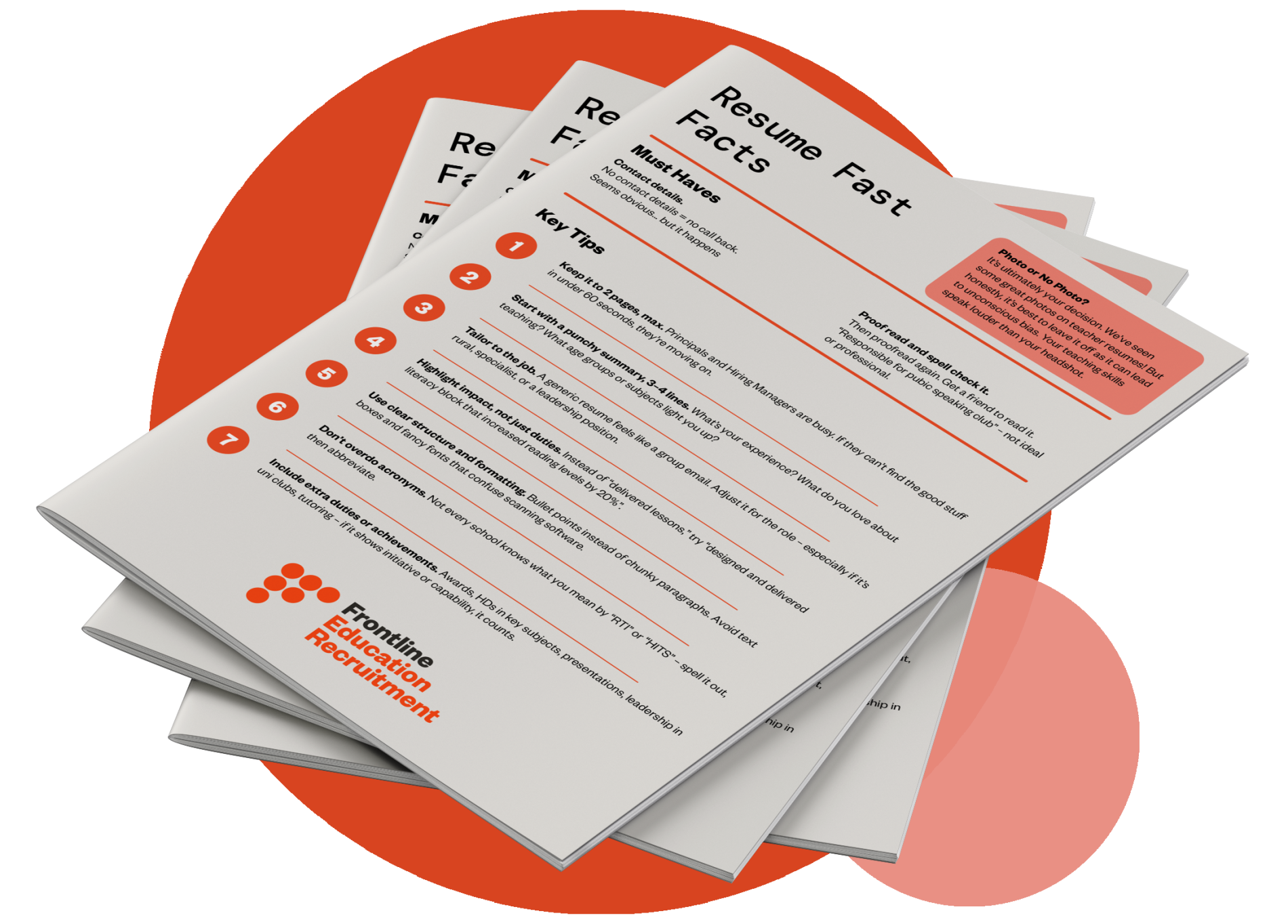 Download your free Education Resume Fast Facts