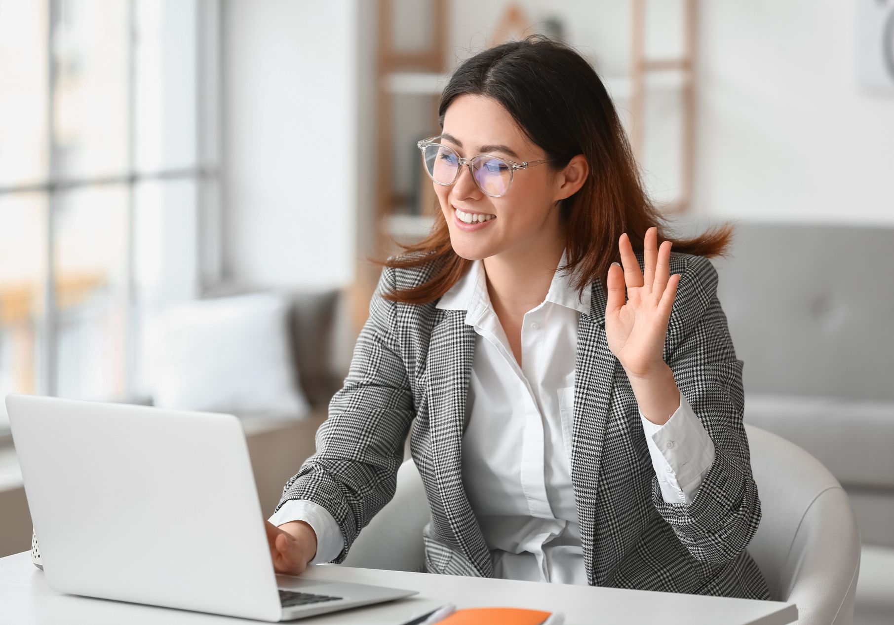 employers - woman talking with laptop