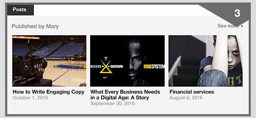 LinkedIn profile: Published posts