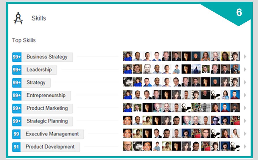 LinkedIn profile: Skills