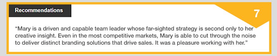 LinkedIn profile: Recommendations