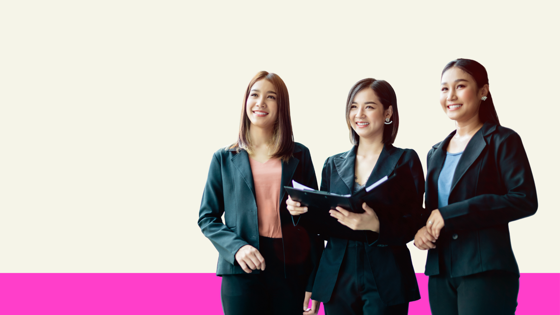 3 ladies wearing office attires