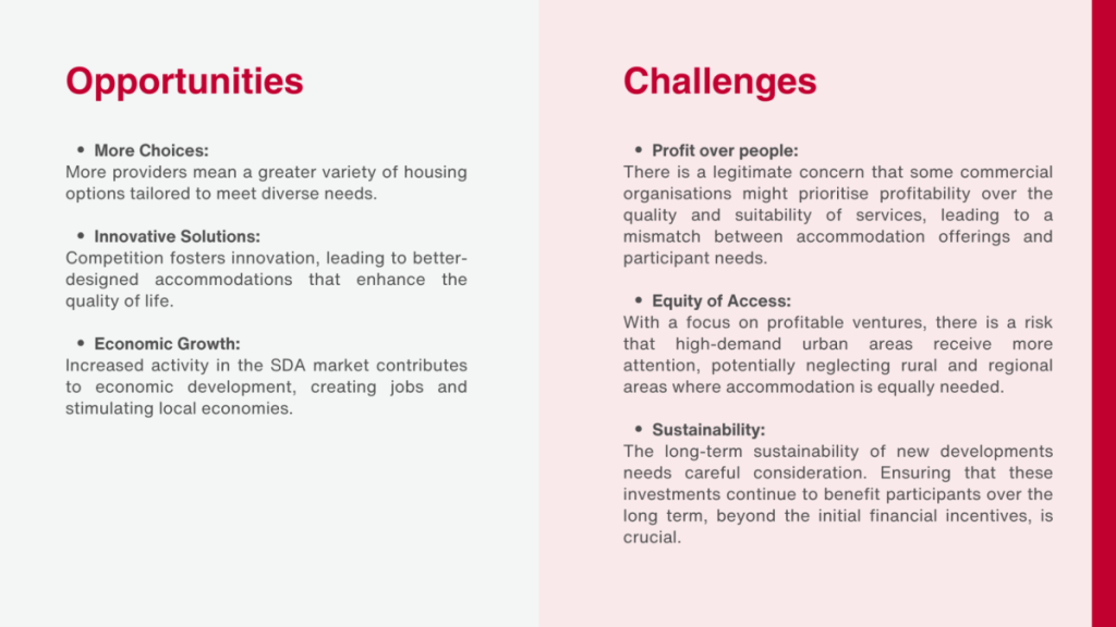 Opportunities and Challenges of commercial organisations entereing the SDA space