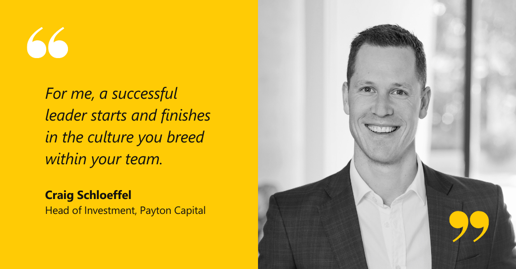 Quote from Craig Schloeffel, Head of Investments, Payton Capital