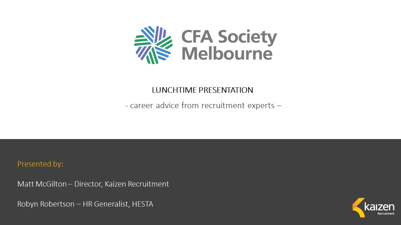 CFA presentation slides Kaizen Recruitment