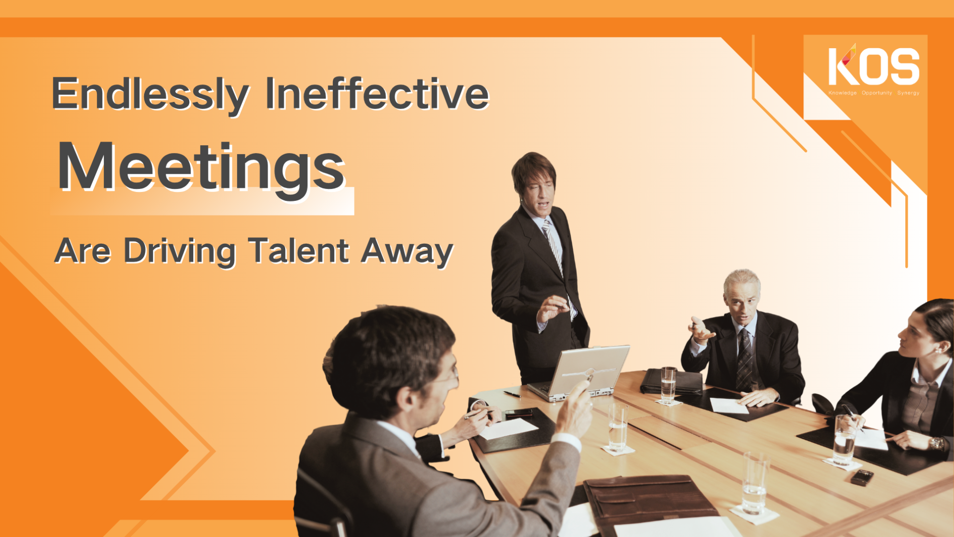 the cover of the article "Endlessly Ineffective Meetings Are Driving Talent Away"
