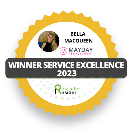 bella macqueen mayday recruitment recruiter insider excellence award