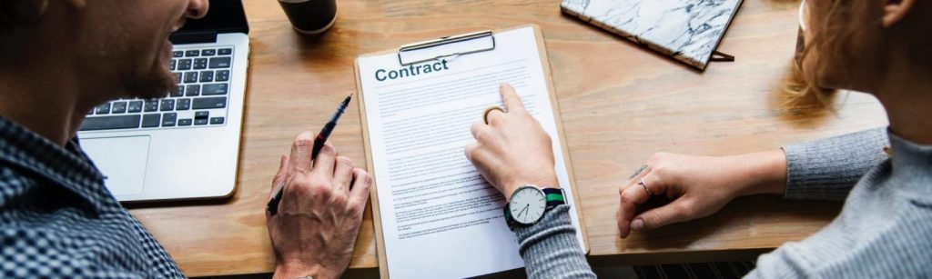 Our contracting recruitment specialist reading the contract with the candidate.