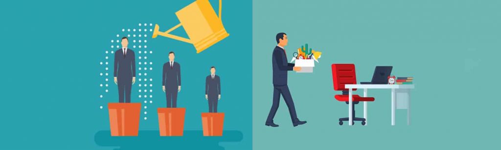 infographic reflecting people being retained or retrained