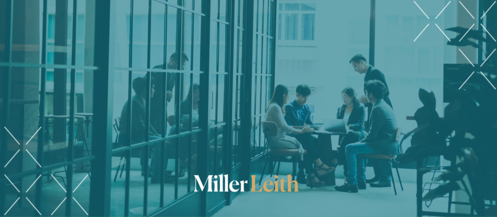 Business meeting in an open plan office