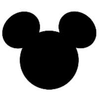 Walt Disney World Mickey Mouse black and white icon