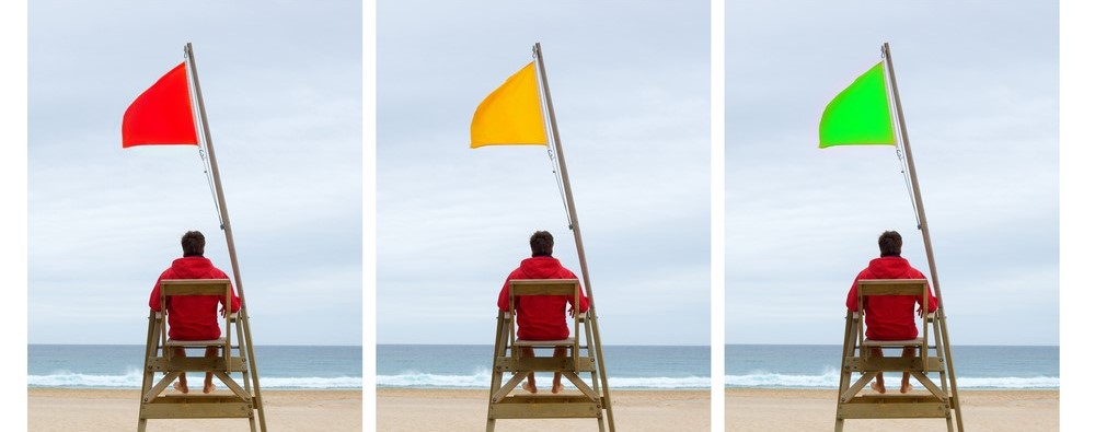 Three,Option,In,The,Beach.,The,Lifeguard,Sitting,With,Three