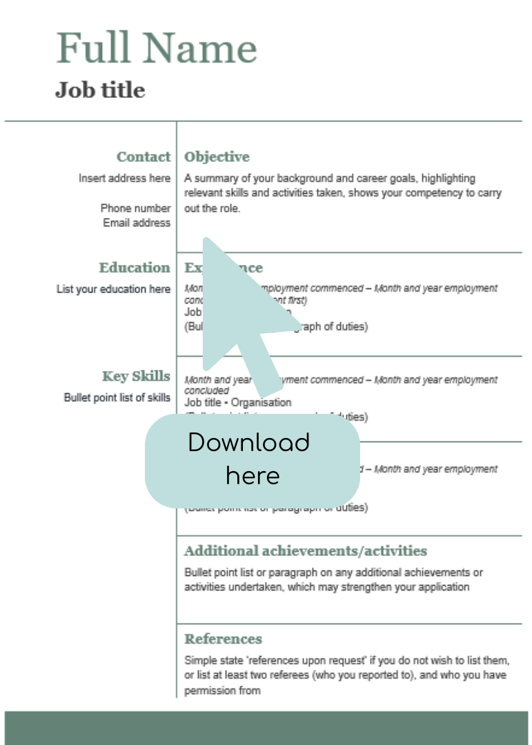 aged care resume template