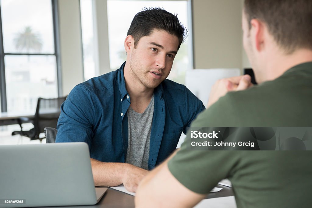 engineer in job interview