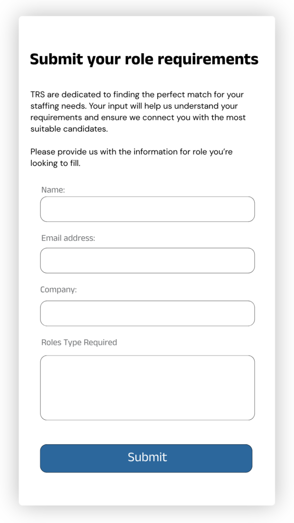 Submit your role requirements